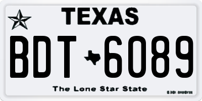 TX license plate BDT6089