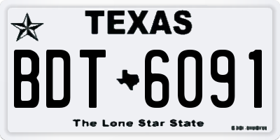 TX license plate BDT6091