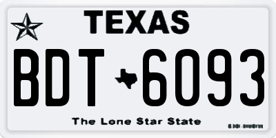 TX license plate BDT6093
