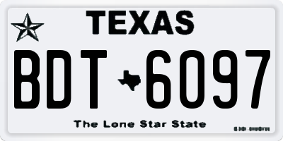 TX license plate BDT6097
