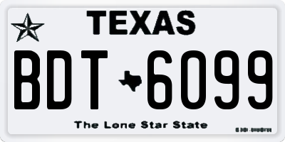 TX license plate BDT6099