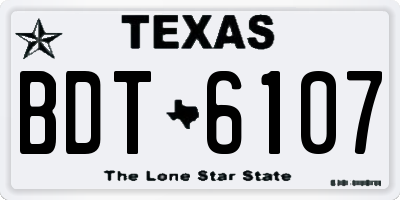 TX license plate BDT6107