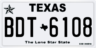 TX license plate BDT6108