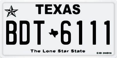 TX license plate BDT6111