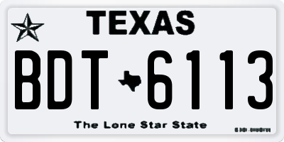 TX license plate BDT6113