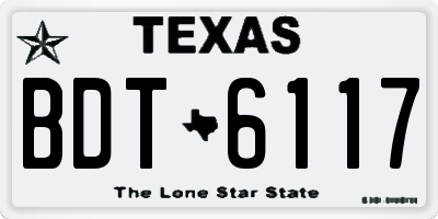 TX license plate BDT6117