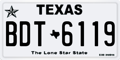 TX license plate BDT6119