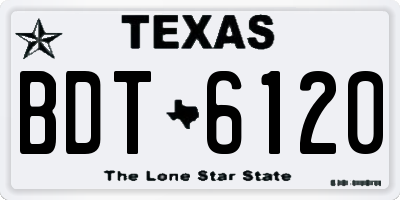 TX license plate BDT6120