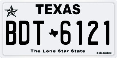 TX license plate BDT6121