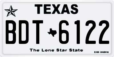 TX license plate BDT6122