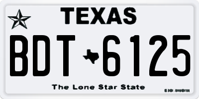 TX license plate BDT6125