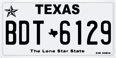 TX license plate BDT6129
