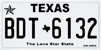 TX license plate BDT6132