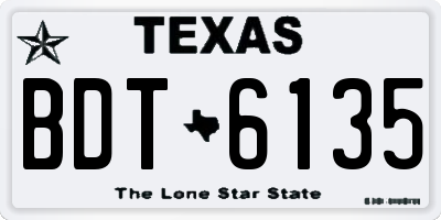 TX license plate BDT6135