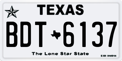 TX license plate BDT6137