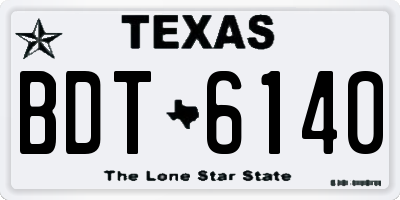 TX license plate BDT6140