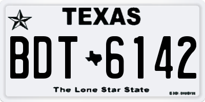 TX license plate BDT6142
