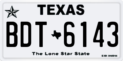 TX license plate BDT6143