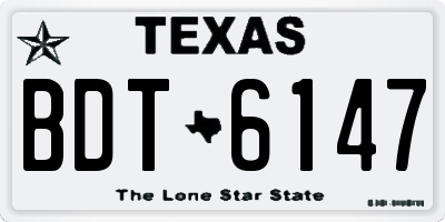 TX license plate BDT6147