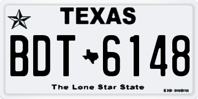 TX license plate BDT6148