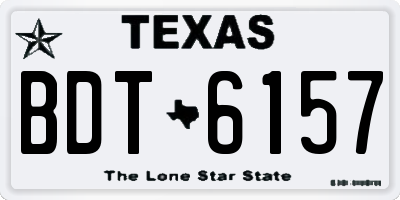 TX license plate BDT6157