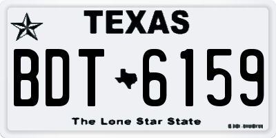 TX license plate BDT6159