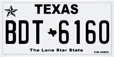 TX license plate BDT6160