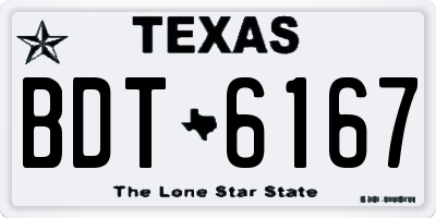 TX license plate BDT6167