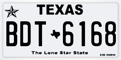 TX license plate BDT6168