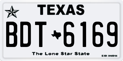 TX license plate BDT6169