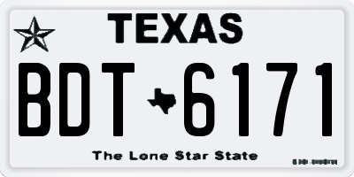 TX license plate BDT6171