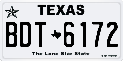 TX license plate BDT6172