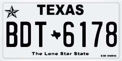 TX license plate BDT6178