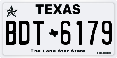 TX license plate BDT6179