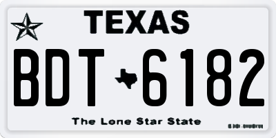 TX license plate BDT6182