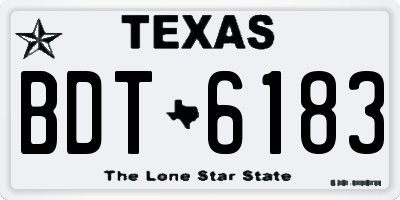 TX license plate BDT6183