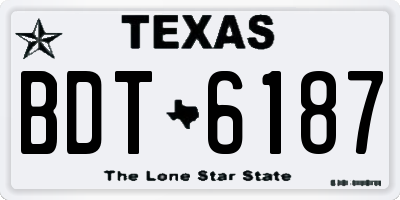 TX license plate BDT6187
