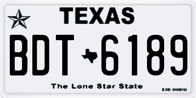 TX license plate BDT6189