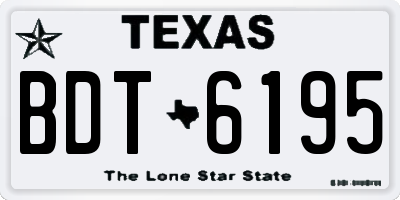 TX license plate BDT6195