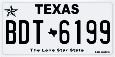 TX license plate BDT6199