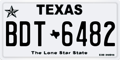 TX license plate BDT6482