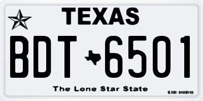 TX license plate BDT6501