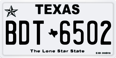 TX license plate BDT6502
