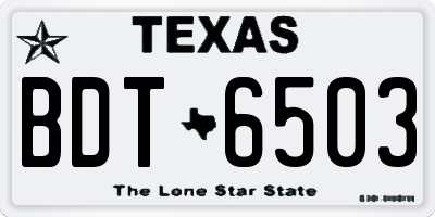 TX license plate BDT6503