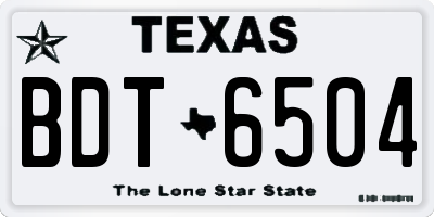 TX license plate BDT6504