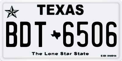 TX license plate BDT6506