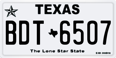 TX license plate BDT6507