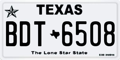 TX license plate BDT6508
