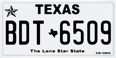 TX license plate BDT6509