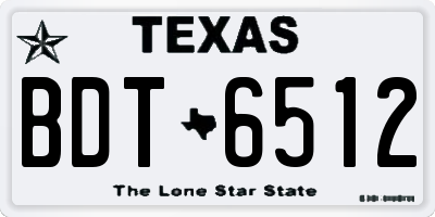 TX license plate BDT6512